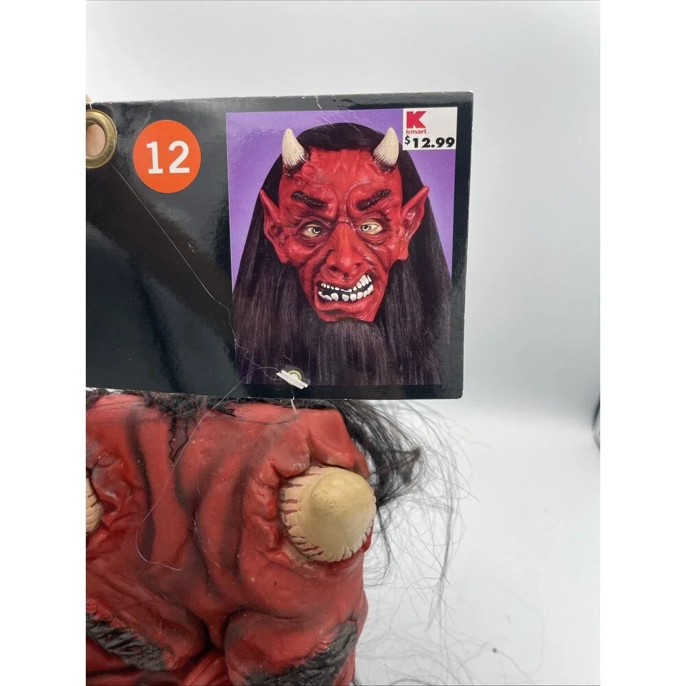 NWT Halloween VTG Kmart Totally Ghoul Super Hair Mask Devil Satan Scary